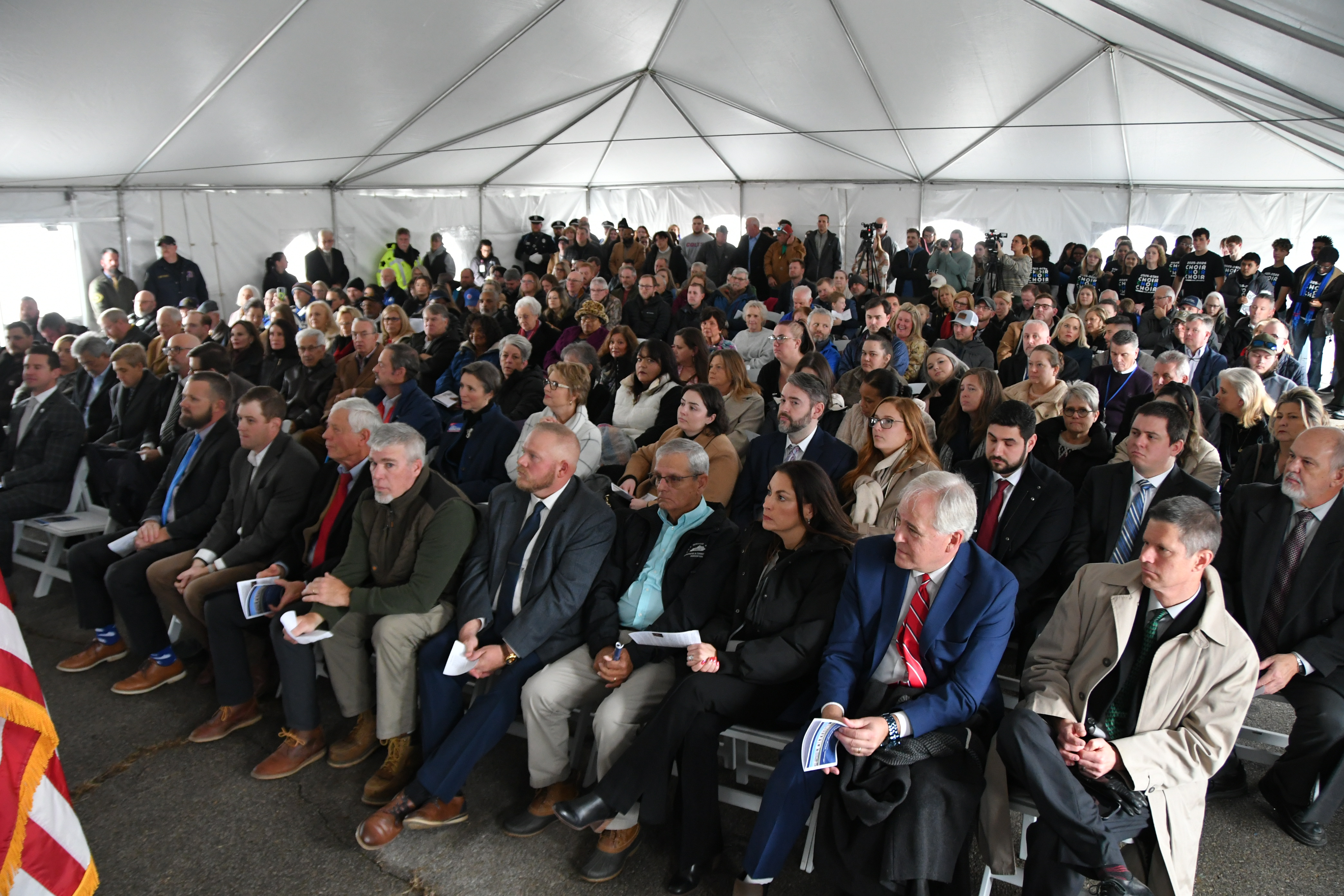A large crowd gathered for the groundbreaking ceremony. 