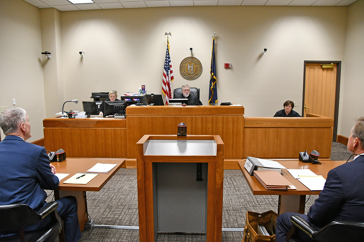 Court of Appeals courtroom with judges on the bench, in Elizabethtown.